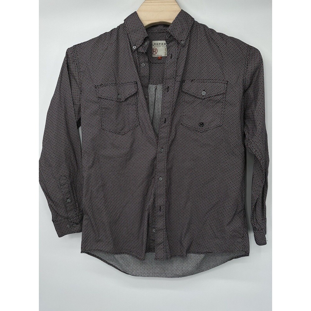 Roper Brown Floral Western‎ Shirt, Size L great condition